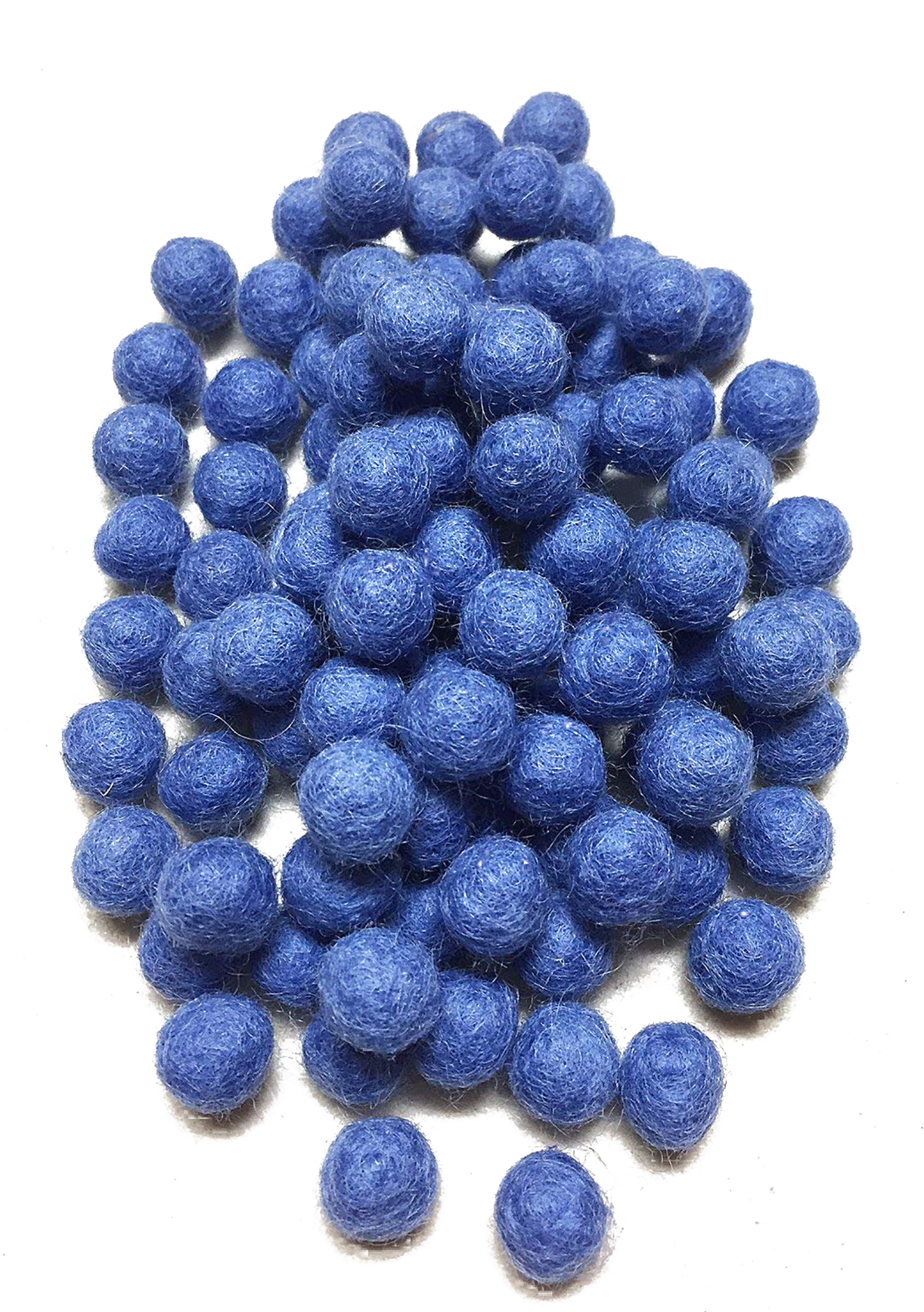 Yarn Place Felt Balls - 100 Pure Wool Beads 20mm French Blue